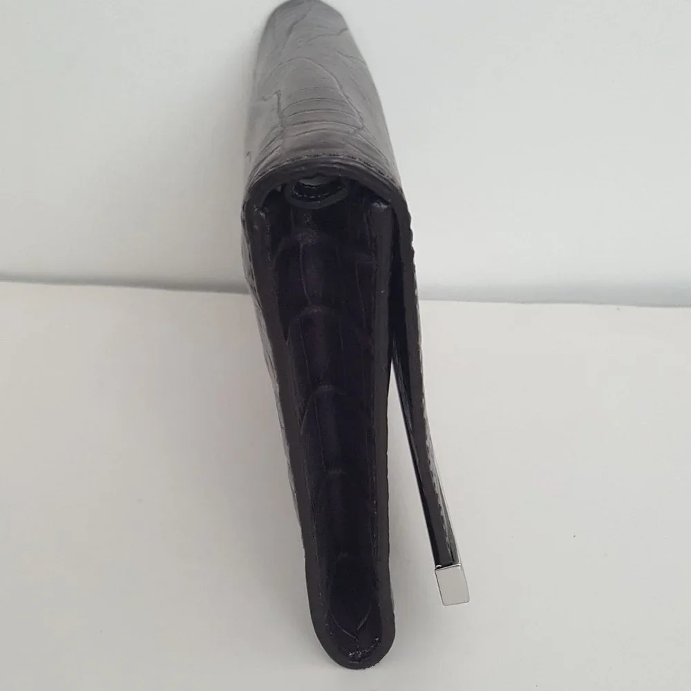 MICHAEL KORS JET SET CHARM LARGE WALLET ON A CHAIN BROWN  Leather Crocodile - Picture 4 of 16